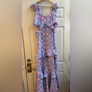 NWT Simply Southern Ruffle Maxi Dress with Seashell Print
